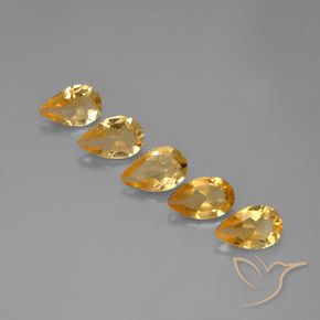 3.22ctw Natural Medium-Light Orange-Gold  Citrino, En forma de pera, VVS-VS