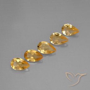 Gemas de Citrino Medium-Light Orange-Gold  natural de 3.22 ct, En forma de pera, VVS-VS