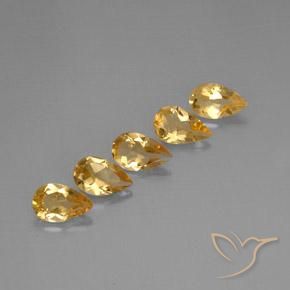 Gemas de Citrino Dorado natural de 3.36 ct, En forma de pera, VVS-VS