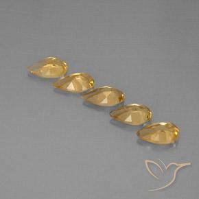 Gemas de Citrino Dorado natural de 3.36 ct, En forma de pera, VVS-VS