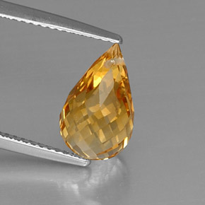 Citrino amarillo natural de 4,05 ct, briolette, VVS-VS