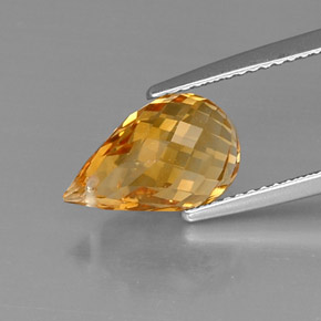 Citrino amarillo natural de 4,05 ct, briolette, VVS-VS