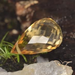 Citrino Medium Orange  natural de 5.07 ct, Corte Briolette, VVS-VS