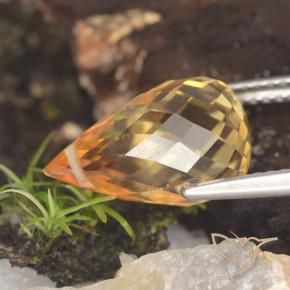 Citrino Medium Orange  natural de 5.07 ct, Corte Briolette, VVS-VS