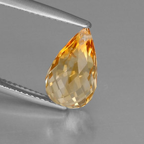 Citrino amarillo natural de 4,20 ct, briolette, VVS-VS