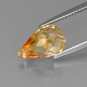 Citrino amarillo natural de 4,20 ct, briolette, VVS-VS