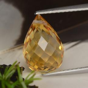 Citrino dorado natural de 4,47 ct, briolette, VVS-VS