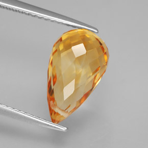 Citrino oro natural de 4,22 ct, briolette, VVS