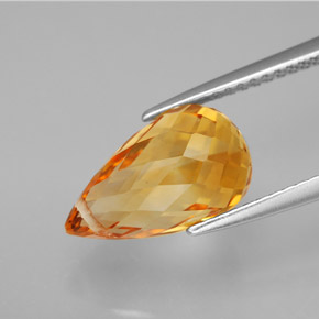 Citrino oro natural de 4,22 ct, briolette, VVS