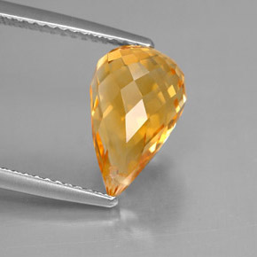 Citrino amarillo natural de 4,00 ct, briolette, VVS