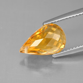 Citrino amarillo natural de 4,00 ct, briolette, VVS
