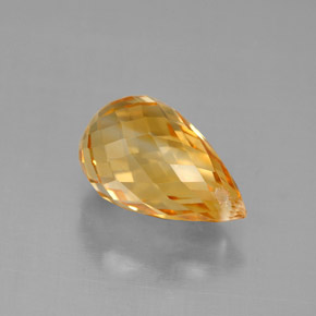 Citrino amarillo natural de 3,79 ct, briolette, VVS