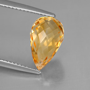 Citrino amarillo natural de 3,79 ct, briolette, VVS