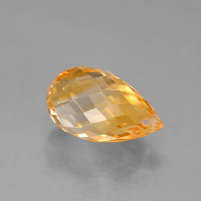 Citrino amarillo natural de 3,86 ct, briolette, VVS