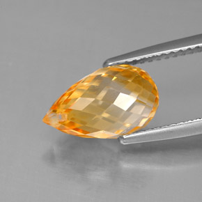 Citrino amarillo natural de 3,86 ct, briolette, VVS