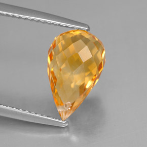 Citrino amarillo natural de 4,43 ct, briolette, VVS