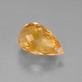 Citrino amarillo natural de 4,43 ct, briolette, VVS