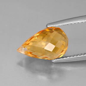 Citrino amarillo natural de 4,43 ct, briolette, VVS