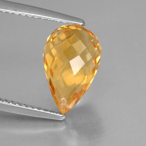 Citrino amarillo natural de 4,10 ct, briolette, VVS