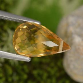 Citrino amarillo natural de 3,48 ct, briolette, VS