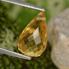 Citrino amarillo natural de 3,48 ct, briolette, VS