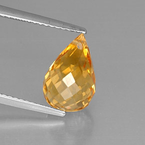 Citrino amarillo natural de 3,90 ct, briolette, VVS-VS
