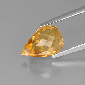 Citrino amarillo natural de 3,90 ct, briolette, VVS-VS