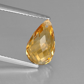 Citrino amarillo natural de 3,60 ct, briolette, VVS