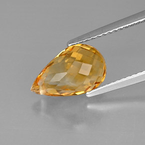 Citrino amarillo natural de 3,60 ct, briolette, VVS