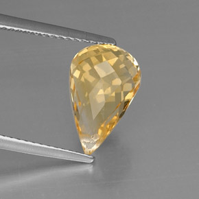 Citrino amarillo natural de 3,84 ct, briolette, VVS