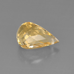 Citrino amarillo natural de 3,84 ct, briolette, VVS