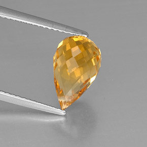 Citrino amarillo natural de 3,48 ct, briolette, VVS-VS