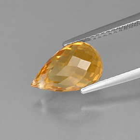 Citrino amarillo natural de 3,48 ct, briolette, VVS-VS
