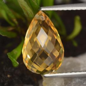 Citrino amarillo natural de 3,86 ct, briolette, VVS
