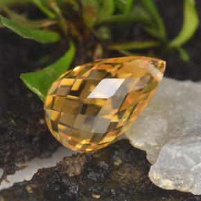Citrino amarillo natural de 3,86 ct, briolette, VVS