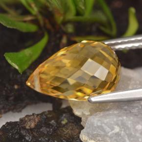 Citrino amarillo natural de 3,86 ct, briolette, VVS
