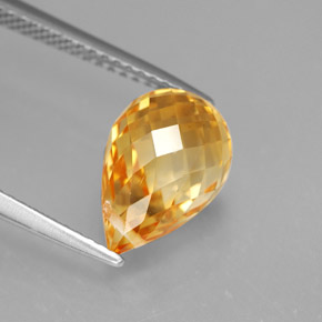 Citrino amarillo natural de 3,97 ct, briolette, VVS