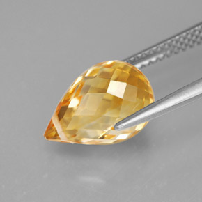 Citrino amarillo natural de 3,97 ct, briolette, VVS