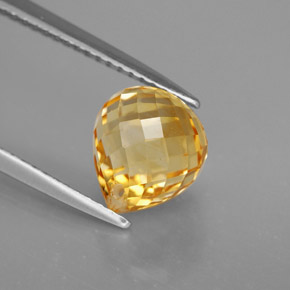 Citrino amarillo natural de 3,10 ct, briolette, VVS