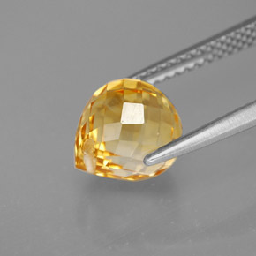 Citrino amarillo natural de 3,10 ct, briolette, VVS