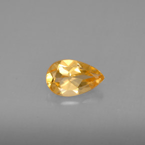 Citrino amarillo natural de 0,78 ct, en forma de pera, VVS