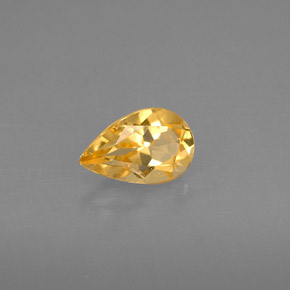 Citrino amarillo natural de 0,77 ct, en forma de pera, VVS
