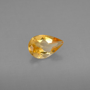 Citrino amarillo natural de 0,63 ct, en forma de pera, VVS