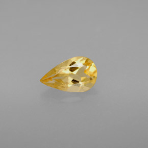 Citrino amarillo natural de 0,71 ct, en forma de pera, VS