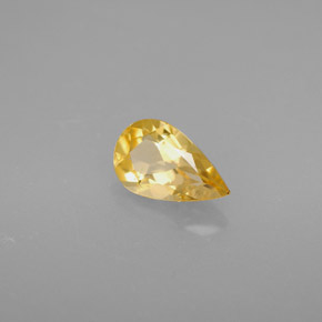 Citrino amarillo natural de 0,71 ct, en forma de pera, VS