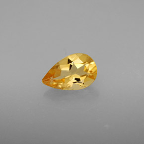 Citrino amarillo natural de 0,72 ct, en forma de pera, VS
