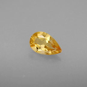 Citrino amarillo natural de 0,72 ct, en forma de pera, VS