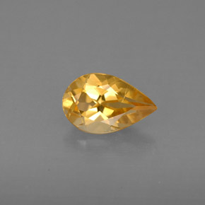 Citrino amarillo natural de 0,75 ct, en forma de pera, VS