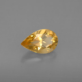 Citrino amarillo natural de 0,75 ct, en forma de pera, VS