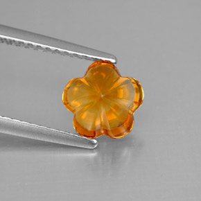 Citrino naranja natural de 1,22 ct, corte flor, transparente